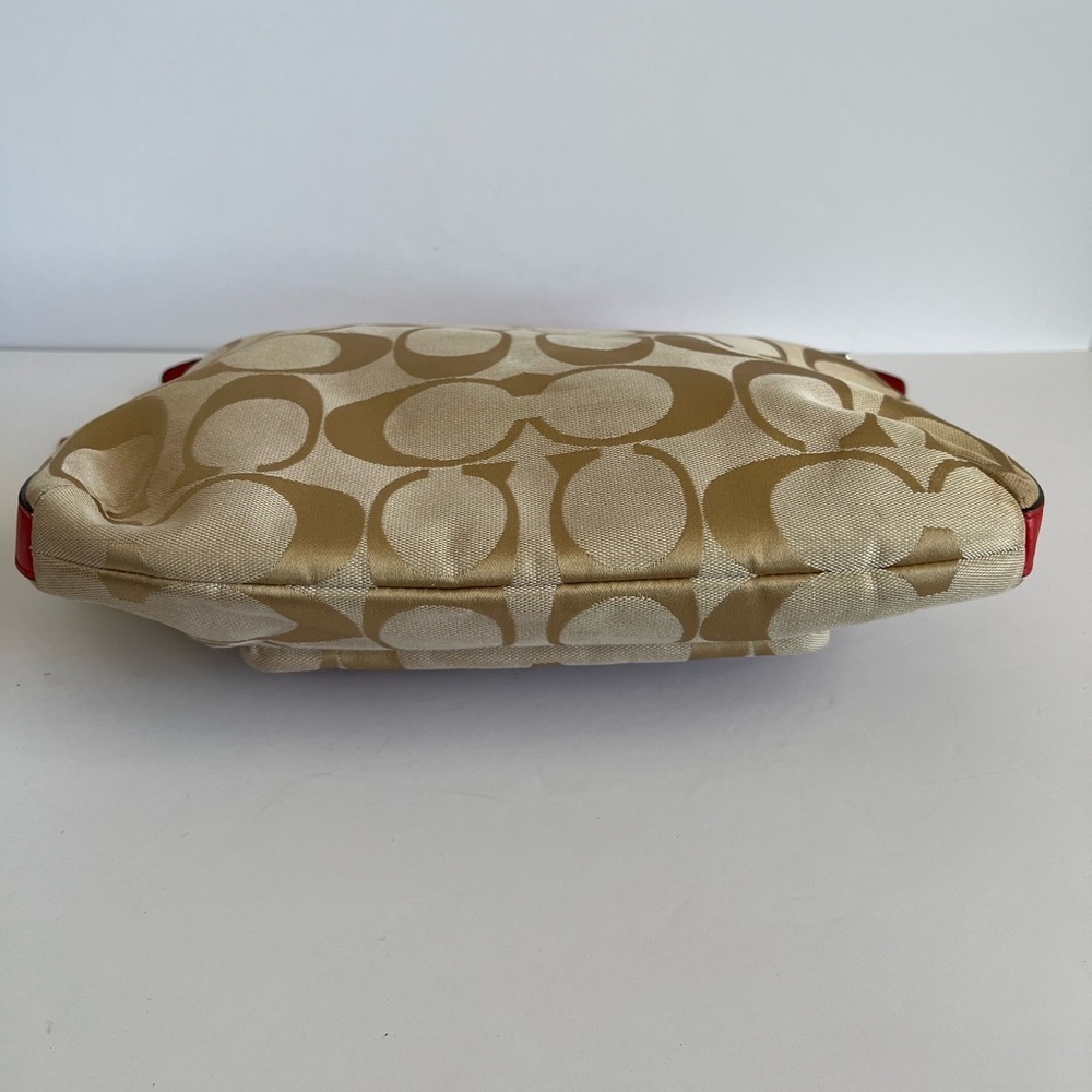COACH Legacy Signature Courtney Hobo Bag Khaki Coral - Picture 4 of 12